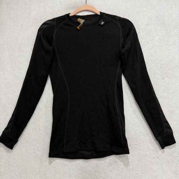 Helly Hansen Shirt Womens Small Black Merino Wool Base Layer Thermal Long Sleeve - Picture 5 of 10
